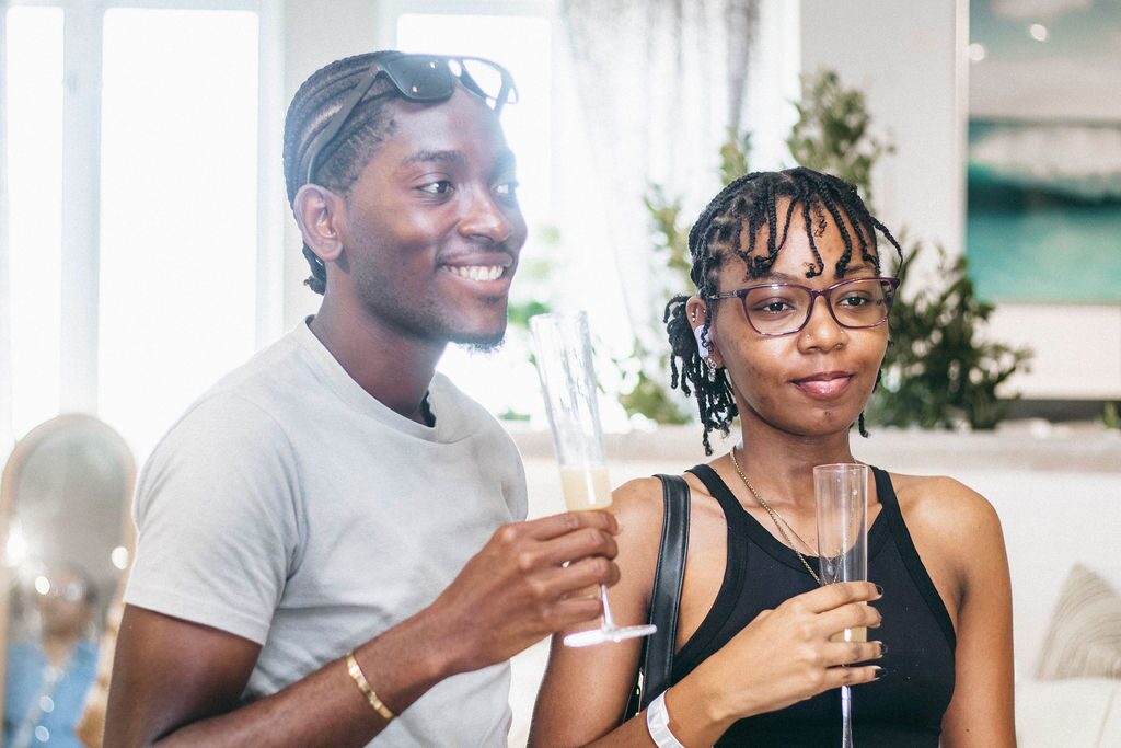 A toast at a tour stop